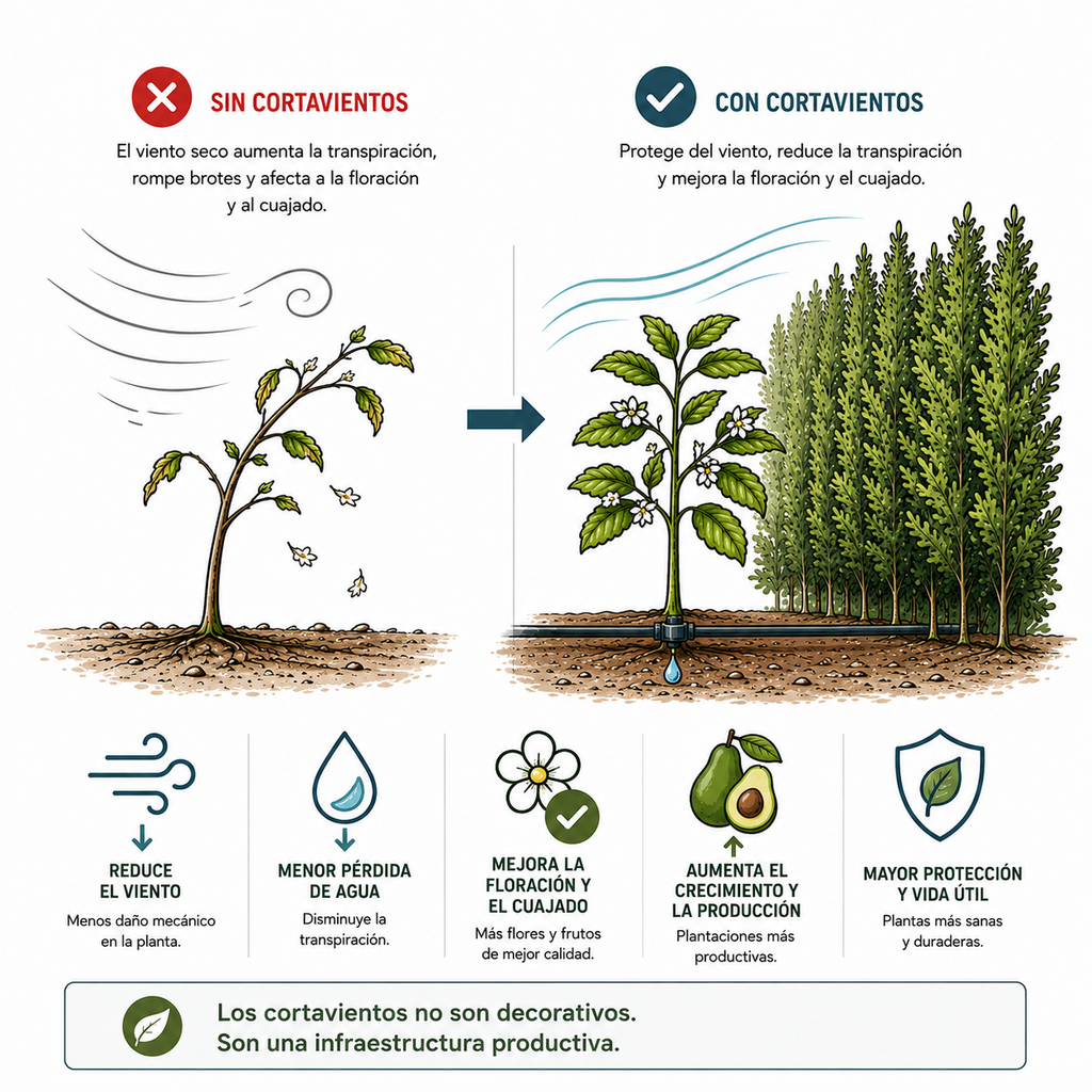heladas y viento cultivo
